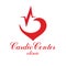 Cardiology vector conceptual logo created with red heart shape a