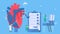 Cardiology vector illustration. This disease calls restrictive cardiomyopathy. Heart is restricted from stretching and filling