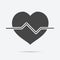 Cardiology wave monitor heart icon flat style isolated on background. wave heart sign symbol for web site and app design.