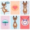 Cards deer cute stickers 1