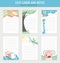 Cards notes. Kids notebook page vector template. Stickers, labels, tags paper sheet illustration. Set of planners and to