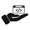 Care api code icon simple vector. Gear hosting server