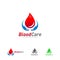 Care Blood Donation logo template vector, Droplet Blood logo design concept