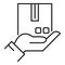 Care box relocation icon, outline style