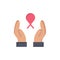 Care, Breast Cancer, Ribbon, Woman  Flat Color Icon. Vector icon banner Template