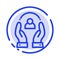 Care, Caring, Human, People, Protection Blue Dotted Line Line Icon