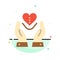 Care, Compassion, Feelings, Heart, Love Abstract Flat Color Icon Template