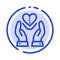 Care, Compassion, Feelings, Heart, Love Blue Dotted Line Line Icon