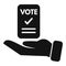 Care each vote icon simple vector. Democracy ballot