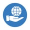 Care, ecology, global blue icon