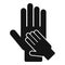 Care hand support icon simple vector. Unit shield