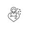 Care heart girl friend icon. Element of friendship icon