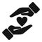 Care love friendship icon simple . Deal work