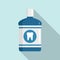 Care mouthwash icon flat vector. Clean product
