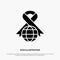 Care, Ribbon, Globe, World Solid Black Glyph Icon