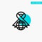 Care, Ribbon, Globe, World turquoise highlight circle point Vector icon