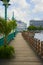 The Careenage Boardwalk by the sea in Bridgetown, Barbados