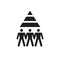 Career - black icon design. Group of people and pyramid. Teamwork friendship sign. Recruitment symbol. Vector illustration.