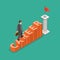 Career development flat isometric vector concept