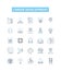 Career development vector line icons set. Career, Development, Advancing, Training, Progression, Promotion, Growth