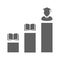 Career, education, growth icon. Gray vector graphics