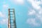 Career growth concept. Stairway against a cloudy sky. Copy space. Business