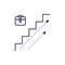 Career growth icon vector. Outline style stairs upwords direction.