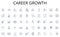 Career growth line icons collection. Separated, Isolated, Remote, Fragmented, Alienated, Disconnected, Detached vector