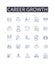 Career growth line icons collection. Skillful, Artisan, Expert, Talent, Creative, Craftsmanship, Ingenuity vector and