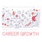 Career Growth Process Elements Creative Sketch Infographic