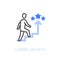 Career growth symbol with a person walking up the stairs