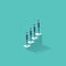 Career growth vector illustration concept with business people standing on stairs to the top. Job and work development