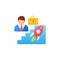 Career improvement flat icon