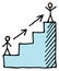 Career ladder doodle. Success steps color icon