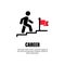 Career line icon. Businessman walking upstairs to the flag. Progress and achievement the goal. Aspirations, reaching aims,