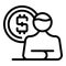 Career money icon, outline style