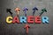 Career opportunities concept by colorful wooden alphabets CAREER