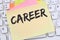 Career opportunities goals success and development note paper bu