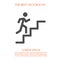 Career success metaphor. Businessman on stairs running up vector icon eps 10