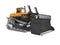 Career technology bulldozer orange 3D rendering on white background no shadow