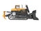 Career technology bulldozer orange side view 3D rendering on white background no shadow