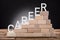 Career Text On Steps Made Of Wooden Blocks