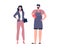 Career woman and house husband cartoon Illustration. Dad Holding Baby With Mother After Work, Househusband and Business Woman, Equ