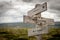 Career  wooden signpost/road sign out in the wilderness.