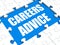 Careers Advice Puzzle Shows Employment Guidance Advising And