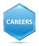 Careers crystal blue hexagon button