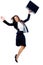 Carefree businesswoman jump