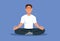 Carefree Man in Yoga Lotus Position Vector Cartoon illustration