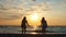 Carefree youthful unrecognizable female tourists having fun on seashore in summer