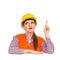 Careful Woman Construction Worker Notice